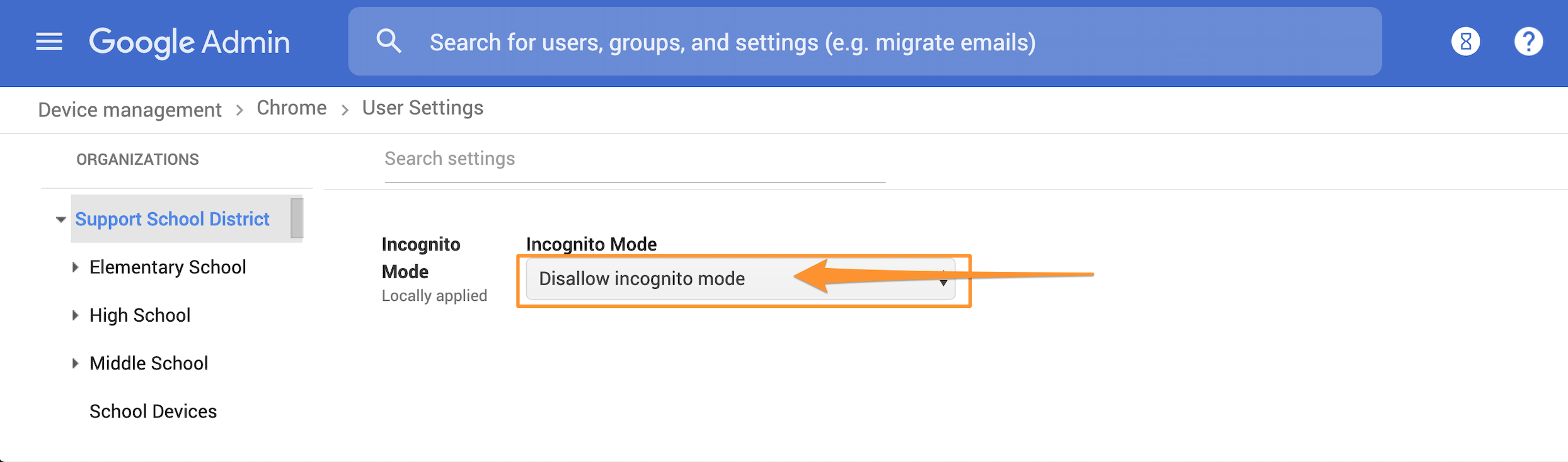 GAC 3: Incognito Mode: Disallow Incognito Mode